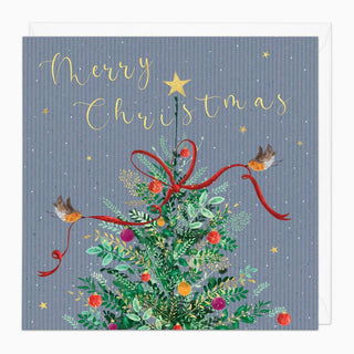 Robins & Ribbon Christmas Card