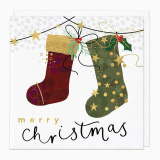 Festive Stockings Christmas Card