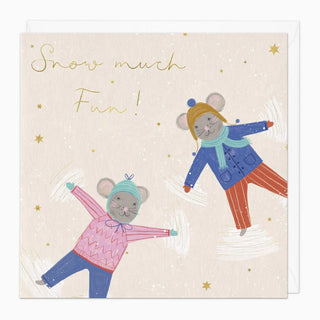 Mini Mice Snow Angel Christmas Card