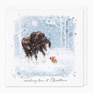 Horse & Bunny Christmas Card