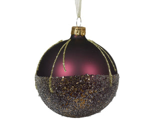 Aubergine Sparkle Lines Bauble