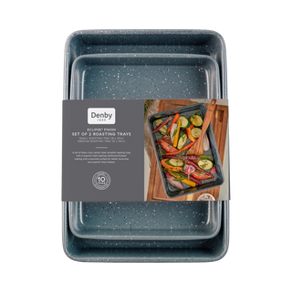 Denby Eclipse Finish Set Of 2 Roasting Trays