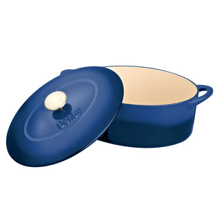 Denby Cobalt Cast Iron Oval Casserole 28cm