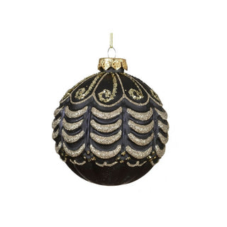 Matt Black with Gold Sway Design Bauble