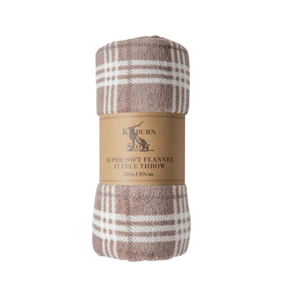 Checkmate Rolled Fleece Taupe