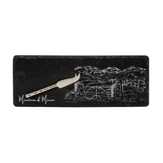 Mountains of Mourne Mini Slate Cheese Board & Knife Set