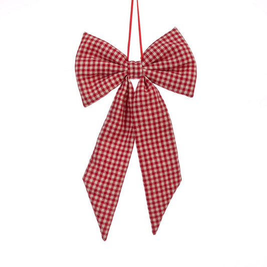 Red Gingham Bow Hanging Decoration