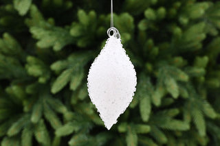 Irrdescent Encrusted White Glass Finial