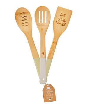 Highland Sheep Bamboo Utensils Set Of 3