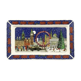 Cities of Dreams London at Christmas Medium Oblong Plate