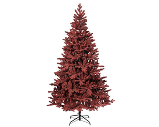 Burgundy Fir Flock Christmas Tree 210cm