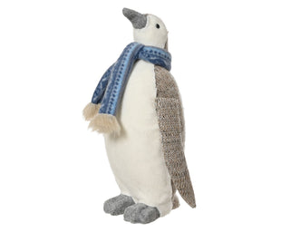 Knitted Back Penguin with Blue Scarf Lrg