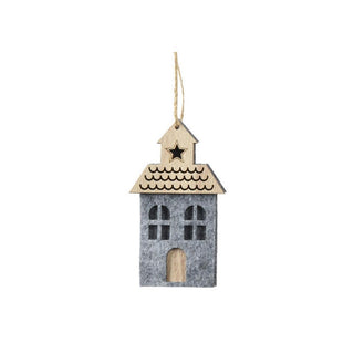 Winter House Grey Felt Hanging Decoration