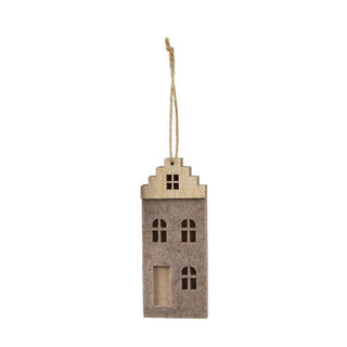 Winter House Brown Felt Hanging Decoration