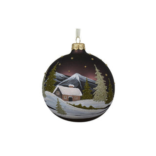 Snowscape Night Round Bauble