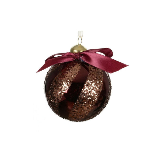 Oxblood with Rose Gold Swirl Bauble with Bow