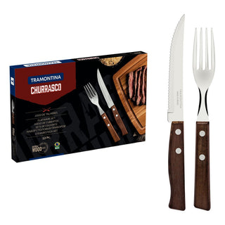 Churrasco Wooden Handle Cutlery Set 12Pces