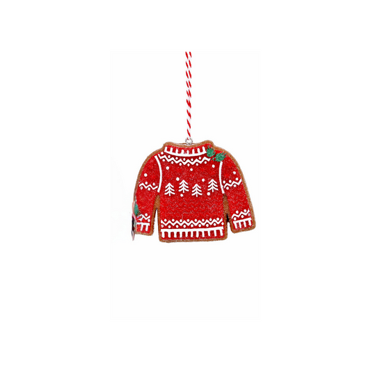 Resin Red Gingerbread Jumper Hanging Decoration