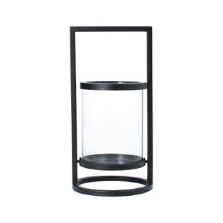 Black Metal & Glass Small Lantern