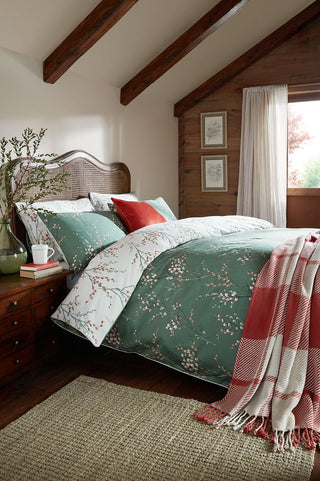 Pussy Willow Fern Green King Duvet Cover Set