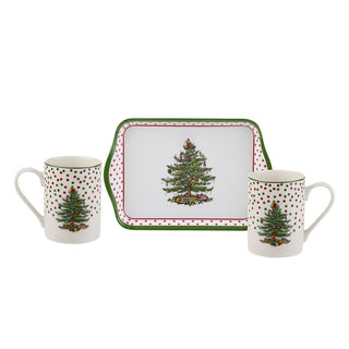 Polka Dot Mug & Tray Set