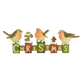 Robins On Christmas Fence Ornament