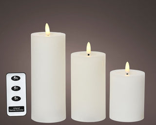 LED White Classic Candle Set with Remote (Set of 3)