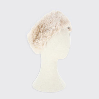 Lucille Faux Fur Headband Mocha Cream