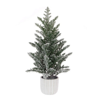 Snowy Pine In Cement Pot 66cm