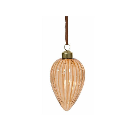 Rust Transparent Ribbed Finial
