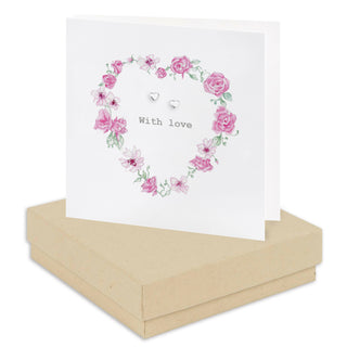 Boxed Floral Heart Earring Card