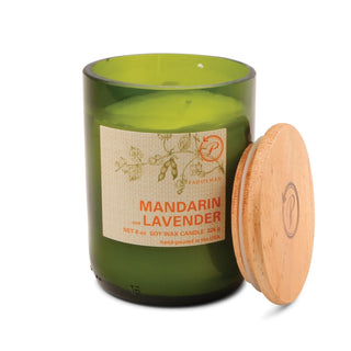 Green Recycled Glass Candle - Mandarin + Lavender