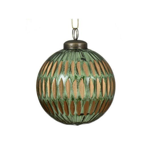 Pine Green with Gold Accent Round Shatterproof Bauble