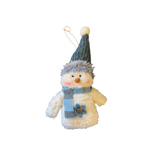 Snowman with Santa Hat Hanging Decoration 12cm