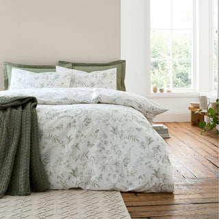 Thea Floral Green Double Duvet Cover Set