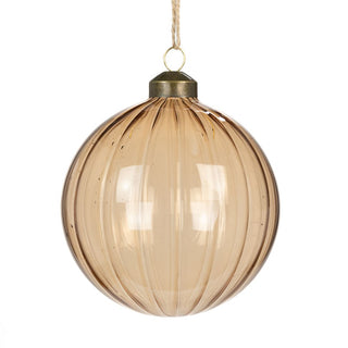 Glass Cora Beige Bauble 10cm
