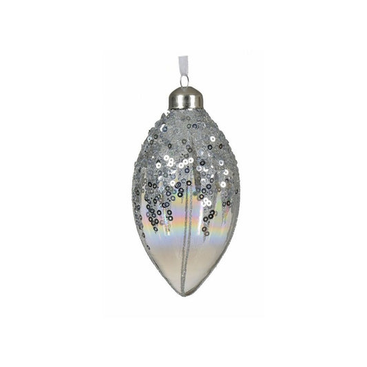 Clear Iris with Sequins Finial