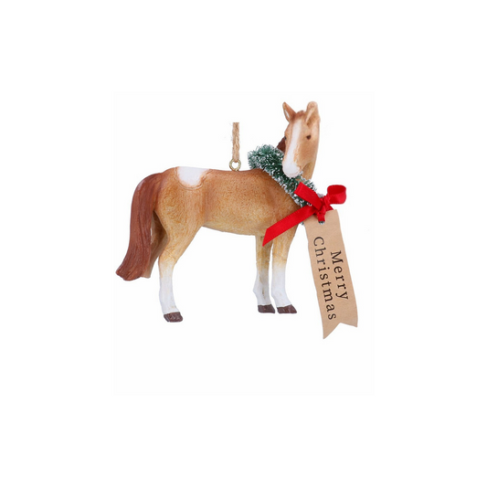 Horse with Wreath & Tag Tree Decoration