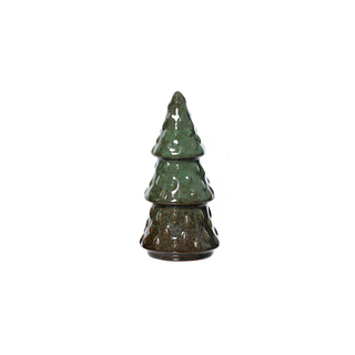 Green Brown Embossed Tree Shaped Christmas Decoration Sml
