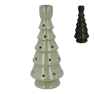 Pale Green Ceramic LED Candlestick, Lge