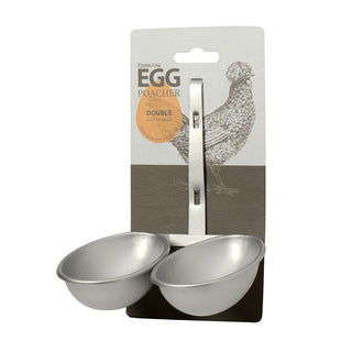 Double Egg Poacher Silver