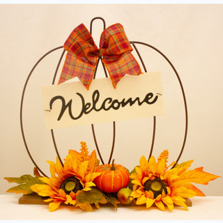 Welcome Wire Pumpkin Decoration