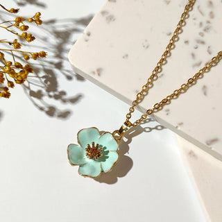 Peach Cherry Blossom Necklace | 18k gold plated necklace