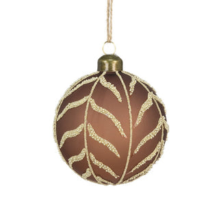 Glass Noa Bauble Brown 8cm