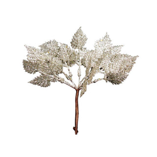 Pale Gold Sparkling Leaf Bunch Pick