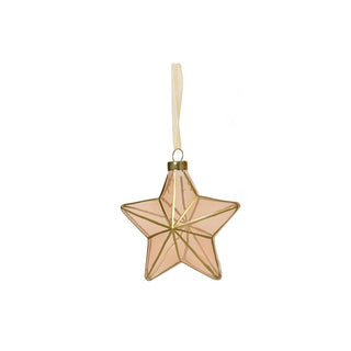 Pearl with Gold Lines Star Shape Tree Decoration