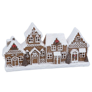 White Iced LED Gingerbread Village Ornament