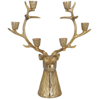 Gold Stag Head Candelabra