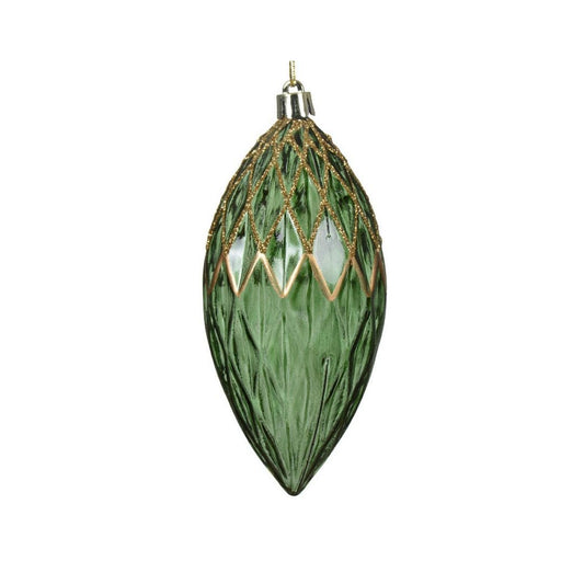 Pine Green with Gold Accent Pearl Shatterproof Bauble