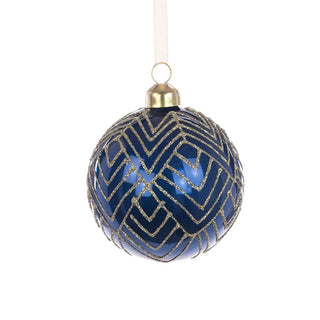 Glass Edith Blue Bauble